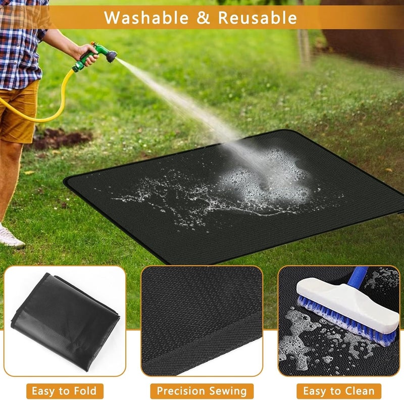 Anze Under Grill Mat for Outdoor Grill, 38 x 65 Inch Anti-Slip BBQ Floor Mats, Easy to Clean Reusable Fireproof Grill Pad, Oil-Proof Waterproof Protector for Indoor Fireplace Pit Mat - Image 5